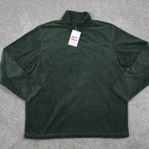 Gander Mountain Essential Fleece NWT Men Large Green 1/4 Zip Pullover Shacket